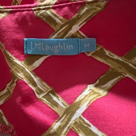 J. McLaughlin Sage Bamboo Sheath Dress Women's Size Medium 3/4 sleeves Ruched Ex - Picture 9 of 14